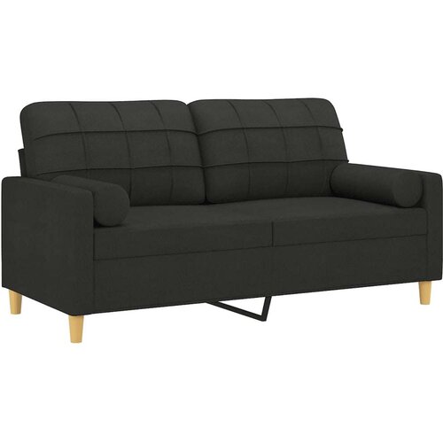 vidaXL Dvosjed s ukrasnim jastucima crni 140 cm od tkanine Cijene