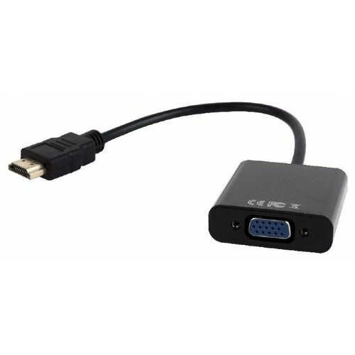 Gembird video adapter hdmi to vga HD15, m/f + audio on cable, black Slike