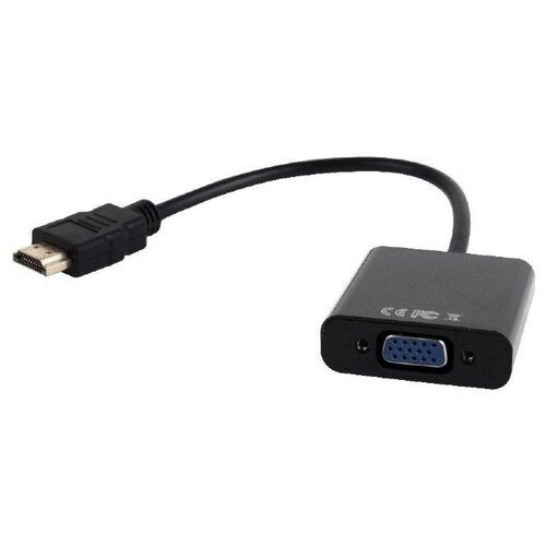 Gembird video adapter hdmi to vga HD15, m/f + audio on cable, black Cene