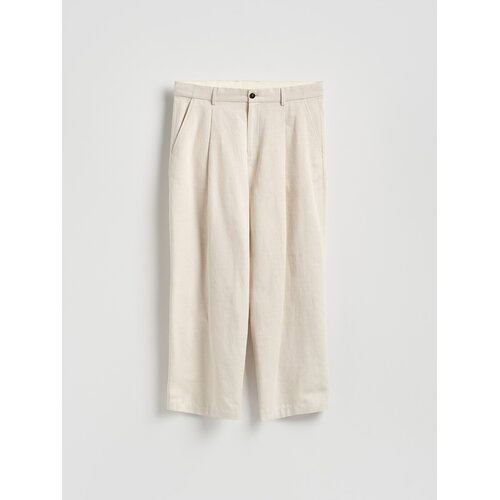 Reserved Wide leg hlače - krem Cijene