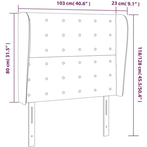  Uzglavlje s u&amp;scaron;ima crno 103x23x118/128 cm od umjetne kože Slike