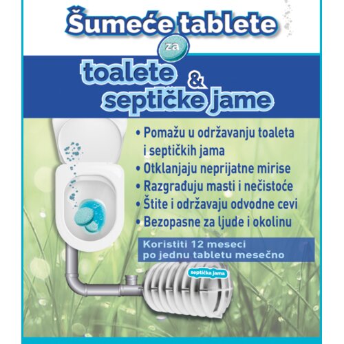 Dobre_bakterije Set &amp;Scaron;umećih tableta za septičke jame Fizzi, 3 komada, Plave Slike