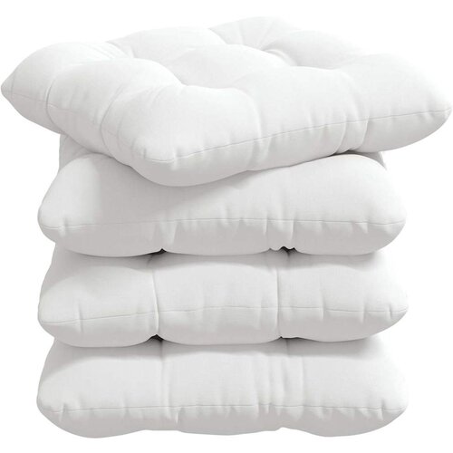 vidaXL Sedežne blazine 4 pcs Bela 40 x 40 x 12 cm blago, (5000111821) Cene