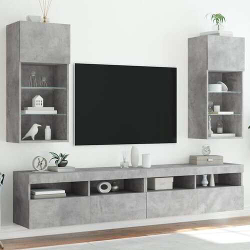 TV ormarići s LED svjetlima 2 kom boja betona 40,5 x 30 x 90 cm Cene