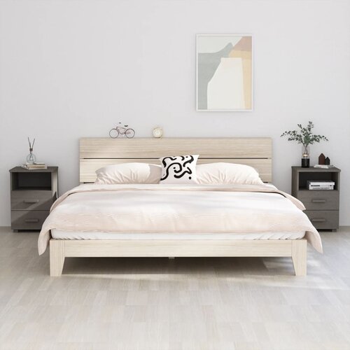  Noćni ormarići HAMAR 2 kom svjetlosivi 40x35x62 cm od borovine Cijene