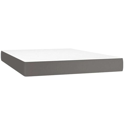 vidaXL Box spring postelja z vzmetnico siv 140x190 cm umetno Cene