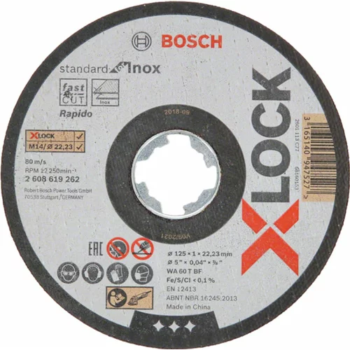 Bosch X-Lock Rezni disk (125 mm, Debljina plohe: 1 mm, 10 Kom., Prikladno za: Metal)