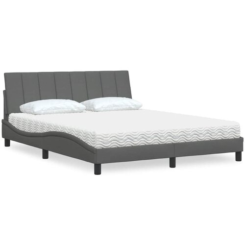 vidaXL Krevet s madrac svjetlosivi 160x200cm tkanina Cijene