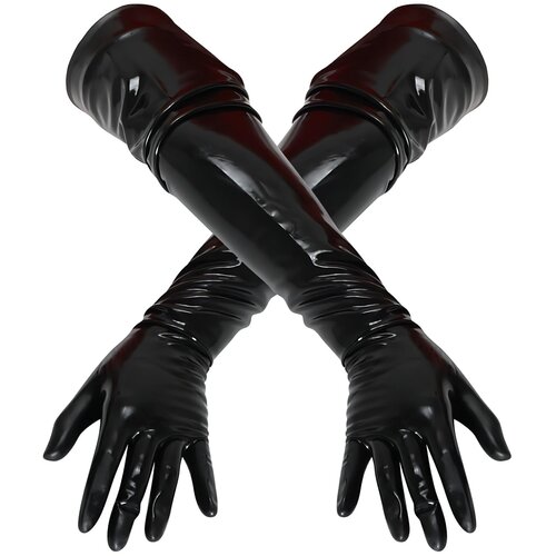 Latex Late X Dugačke rukavice, Crne Slike