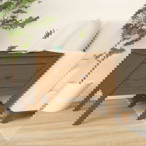 Furnova Stranska mizica medeno rjava 50x50x49 cm trdna borovina, (21915477) Cene