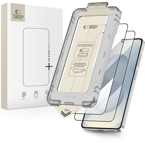 TECH-PROTECT Quick Set+ 2PACK za&amp;scaron;čitno steklo za Samsung S26, Black Slike