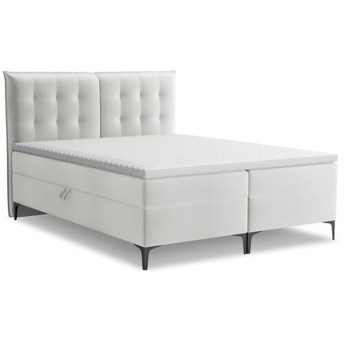 Makamii Svijetlo sivi boxspring krevet s prostorom za odlaganje 160x200 cm Mikana &ndash; Cijene