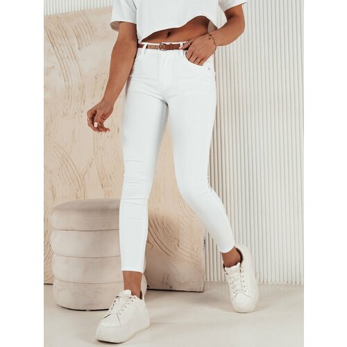 DStreet CLARET women's denim trousers white Slike