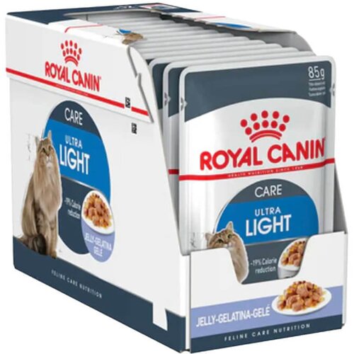 Royal Canin Ultra Light Jelly - kesice za odrasle mačke sklone gojenju (12&amp;times;85g) Slike