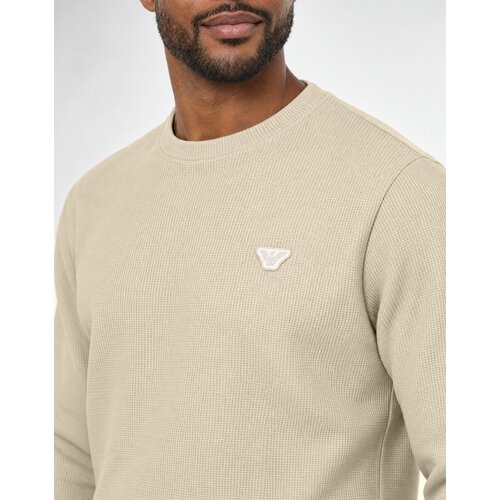 Emporio Armani CREW NECK SWEATSHIRT WAFFLE TERRY Bež Slike