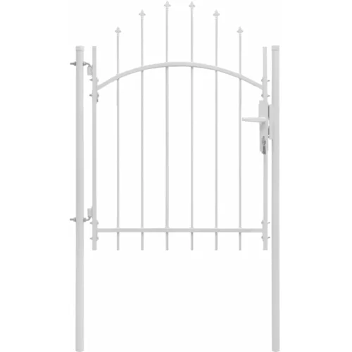 vidaXL Vrtna vrata jeklena 1x2 m bela, (20772179)