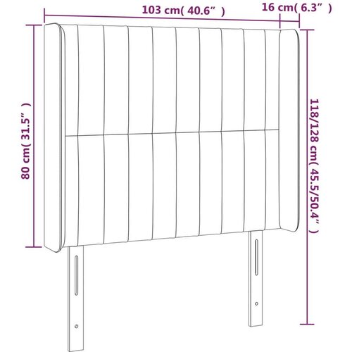  Uzglavlje crno 103x16x118/128 cm bar&amp;scaron;unasto Slike