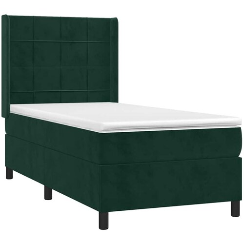  Krevet box spring s madracem LED tamnozeleni 80 x 200 cm bar&amp;scaron;un - Tamnozelena 80 x 200 cm Blok s kvadratima Slike