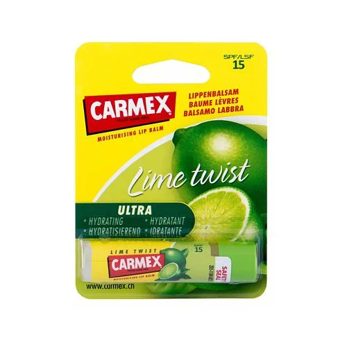 Carmex Lime Twist SPF15 zaščitni balzam za ustnice z okusom limete 4,25 g