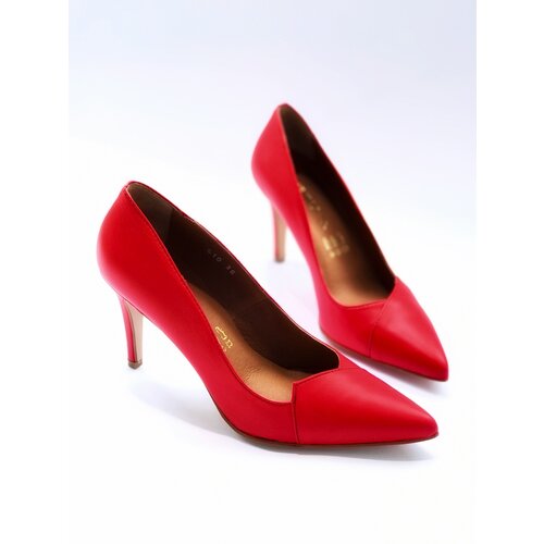 Square ženske cipele / koža crvena Cene