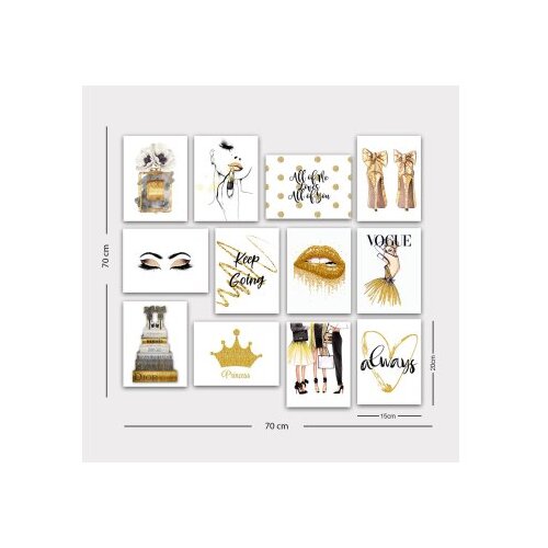 WALLXPERT slika od 12 delova vintage 12MDF25YS Slike