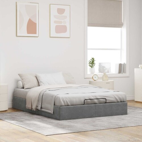  Otoman krevet Tamnosiva 153 x 203 cm Bar&amp;scaron;un - Tamnosiva 152 x 203 cm Slike