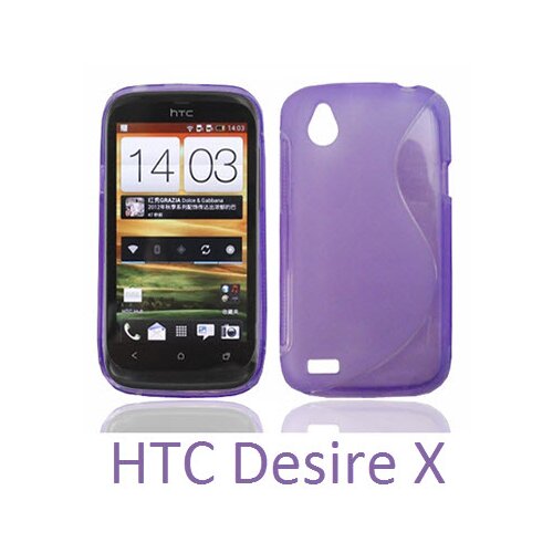  Gumijasti / gel etui S-Line za HTC Desire X - vijolični Cene