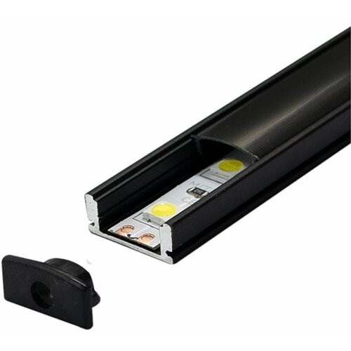Mitea Lighting aluminijumski profil za led trake crni nadgradni 7x17.4x2000mm set sa crnim difuzorom M509-CC Cene