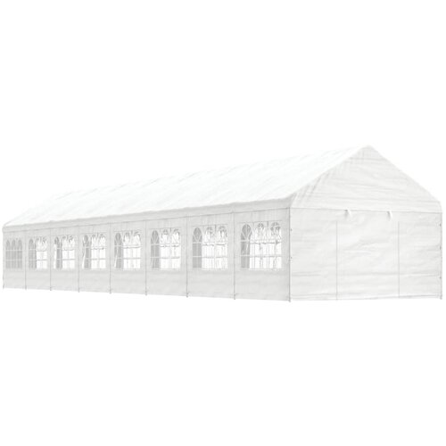 vidaXL Paviljon s streho bel 17,84x4,08x3,22 m polietilen Cene