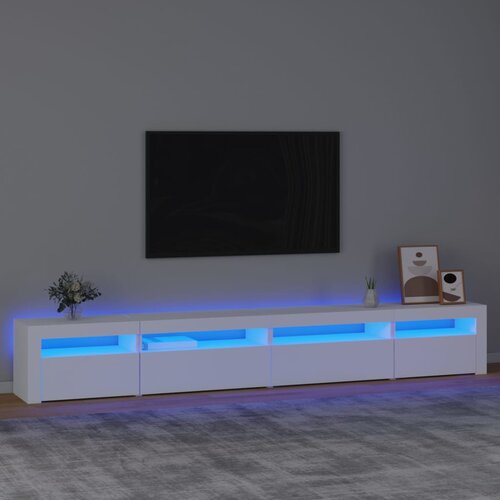 VidaXL TV ormarić s LED svjetlima bijeli 270x35x40 cm Slike