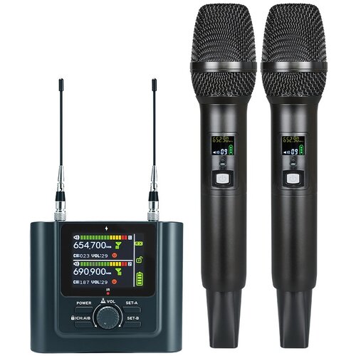 INF Brezžični UHF komplet z dvema mikrofonoma in sprejemnikom, (5000554928) Cene