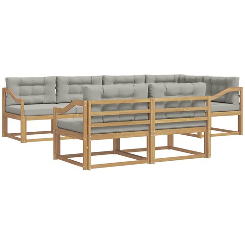 vidaXL Zunanja garnitura za sedenje 6 pcs Bela in svetlo siva, (5000281727) Cene
