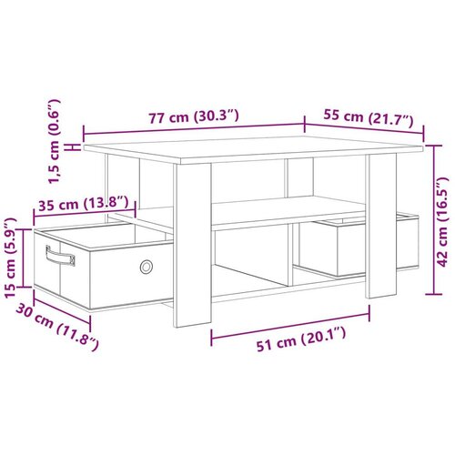  Klubska miza Betonsko siva 77 x 55 x 42 cm Konstruiran les, (5000295402) Cene