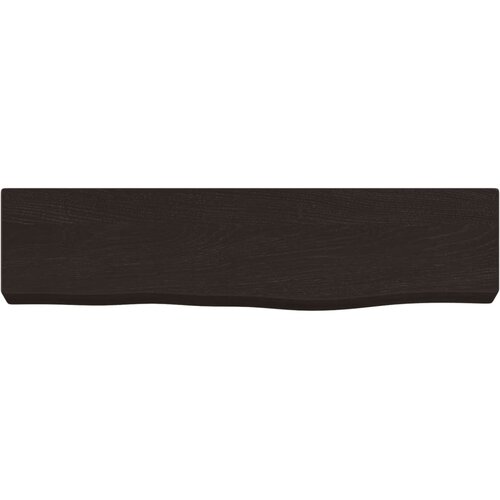  Zidna polica tamnosmeđa 40x10x4 cm od obrađene hrastovine Slike