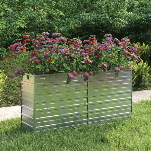 vidaXL Visoka greda 160x40x77 cm pocinkano jeklo srebrna Cene