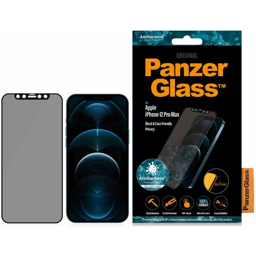 Panzerglass zaštitno staklo za iPhone 12 Pro Max case friendly privacy antibacterial black