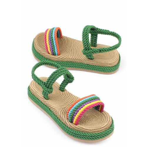 Capone Outfitters Sandals - Green - Flat Slike