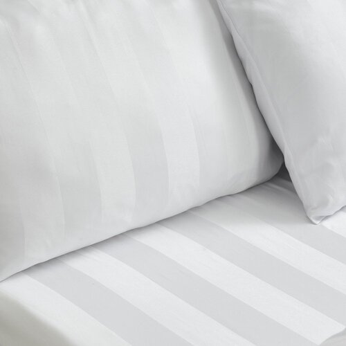 Catherine Lansfield Bijela satenska plahta s gumom 150x200 cm So Soft Satin Stripe &amp;ndash; Slike