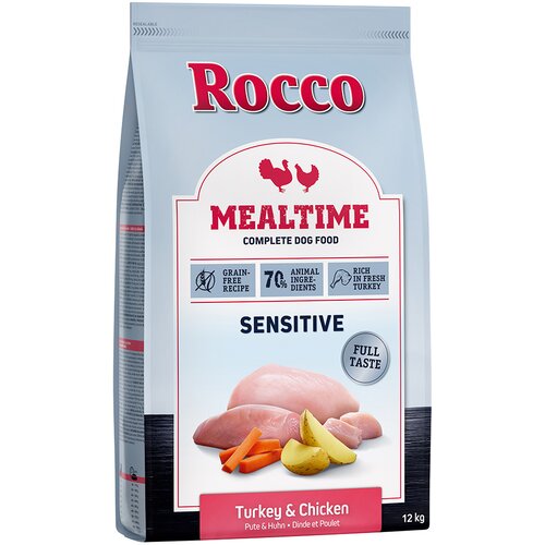  Varčno pakiranje Rocco Mealtime 2 x 12 kg Sensitive puran & pi&scaron;čanec Cijene