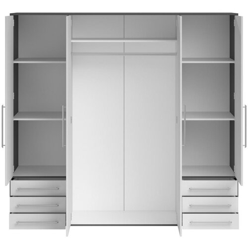 Modern Living omara s klasičnimi vrati lyss, bela, grafit, 206 cm Slike