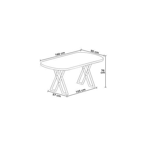 Hanah home Trpezarijski sto Kaye Black Marble Black Slike