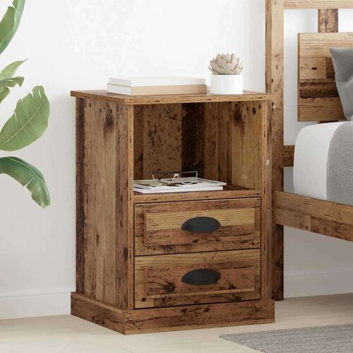  Noćni ormar 2 pcs Staro drvo 43 x 36 x 60 cm Konstruirano drvo Slike