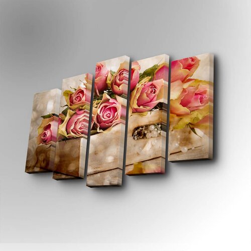 Wallity 5PUC-046 multicolor decorative canvas painting (5 pieces) Cene