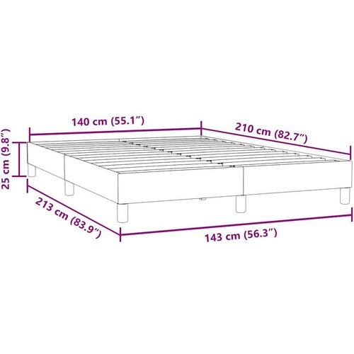 VidaXL Box Spring krevet bez madraca crni 140x210 cm samt Slike