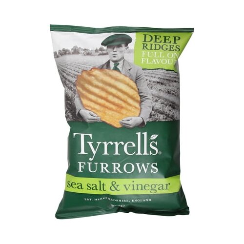 Tyrrells Chips Furrows Sea Salt & Vinegar Cene