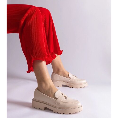 UR/CEO Beige eco-leather moccasins with rhinestones Henley Cijene