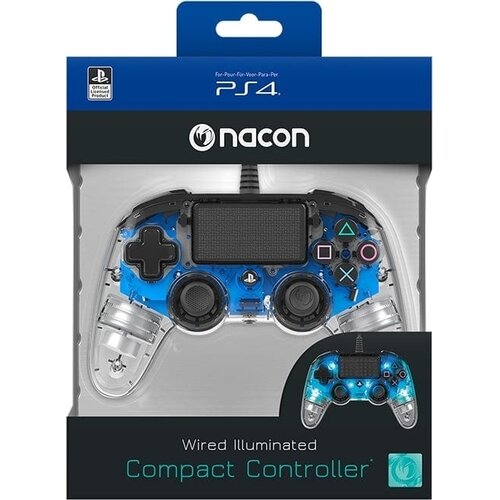  Obnovljen Nacon žični prosojni kontroler z modro osvetlitvijo za PS4 & PC + 2 leti garancije Cene