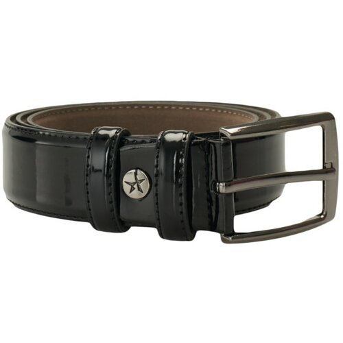 ALTINYILDIZ CLASSICS Men's Black Patterned Patent Leather Belt Slike