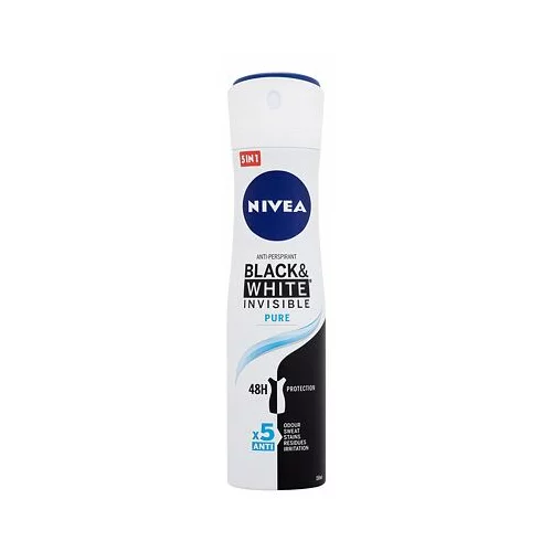 Nivea Black & White Invisible Pure 48h antiperspirant v spreju 150 ml za ženske