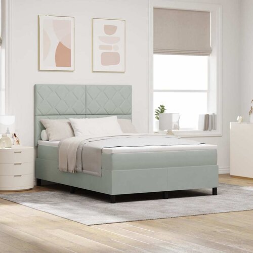 LED Box Spring Krevet Svijetlo siva 160 x 200 cm Bar&scaron;un Cijene